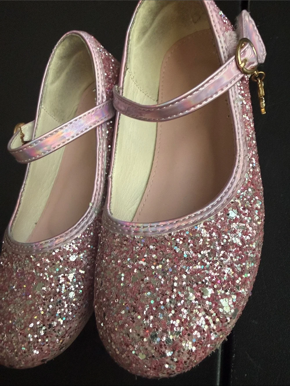 Girls' Sparkle Mary Jane Shoes - Pink Glitter